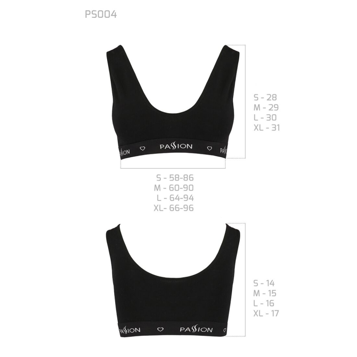 Спортивний топ з широкою гумкою Passion PS004 TOP XL, black