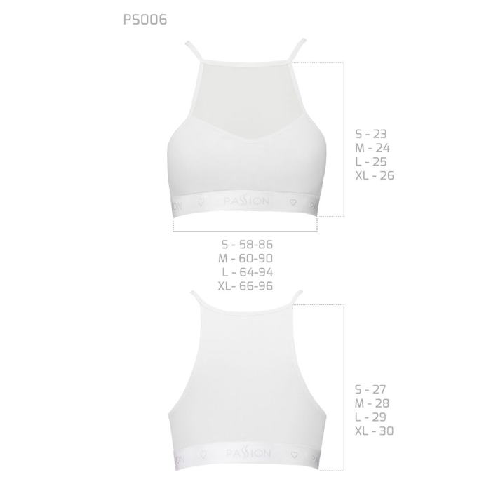 Спортивний топ з прозорою вставкою Passion PS006 TOP L, white