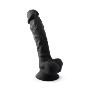 Фалоімітатор SilexD Vetus Black (MODEL 1 size 8in), двошаровий, силікон + Silexpan, діаметр 4,2см