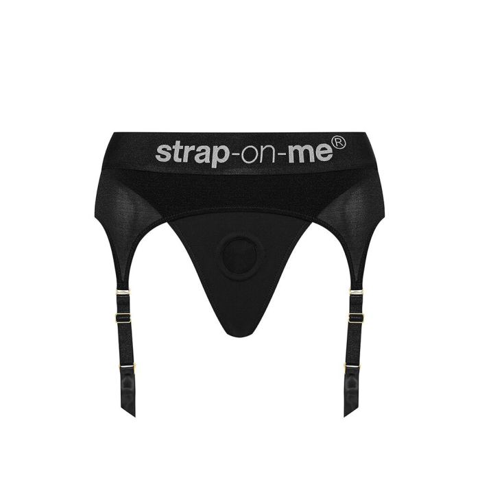 Трусики для страпона з підв’язками для панчіх Strap-On-Me REBEL HARNESS - XL