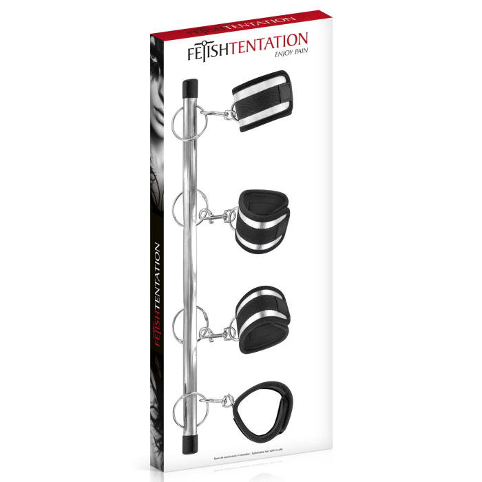 Фіксатор для рук і ніг Fetish Tentation Submission bar with 4 cuffs