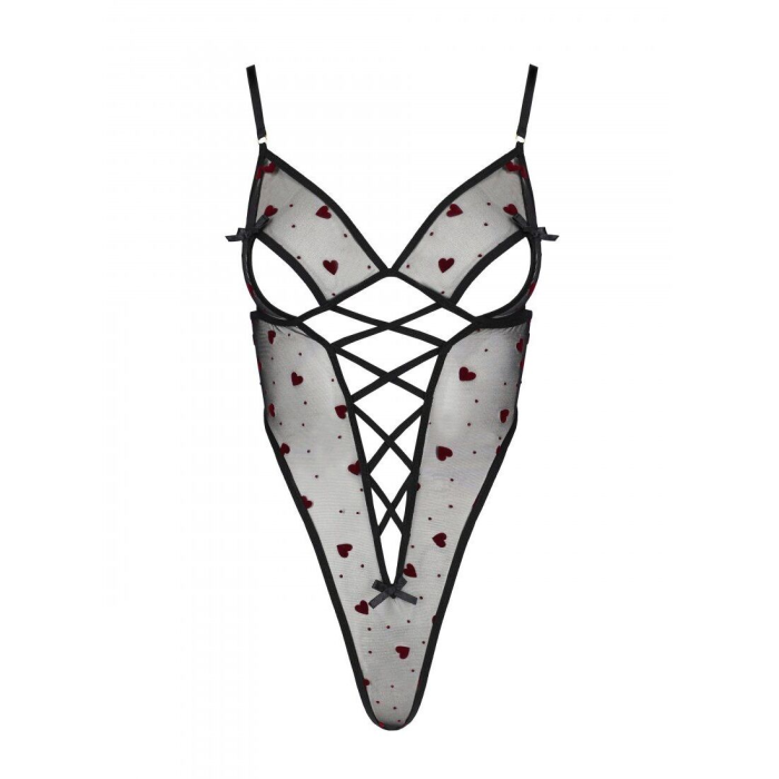 Еротичний боді з малюнком Passion LOVELIA BODY L/XL, black
