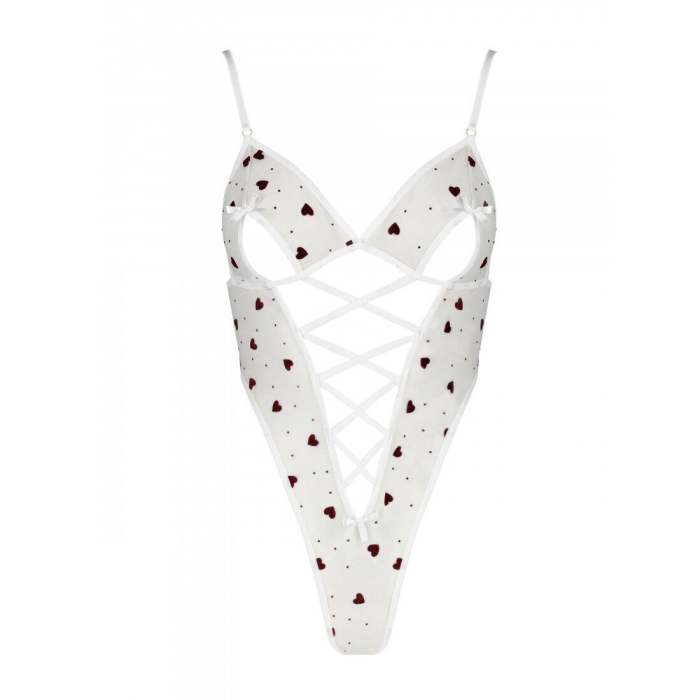 Еротичний боді з малюнком Passion LOVELIA BODY L/XL, white