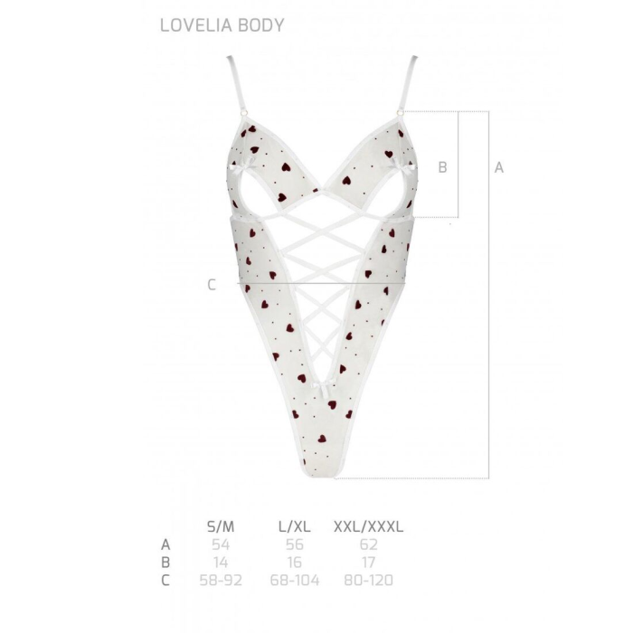 Еротичний боді з малюнком Passion LOVELIA BODY S/M, white