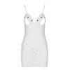 Сорочка з вирізами на грудях, стрінги Passion LOVELIA CHEMISE XXL/XXXL, white