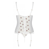 Корсет з підв'язками, стрінги Passion LOVELIA CORSET XXL/XXXL, white