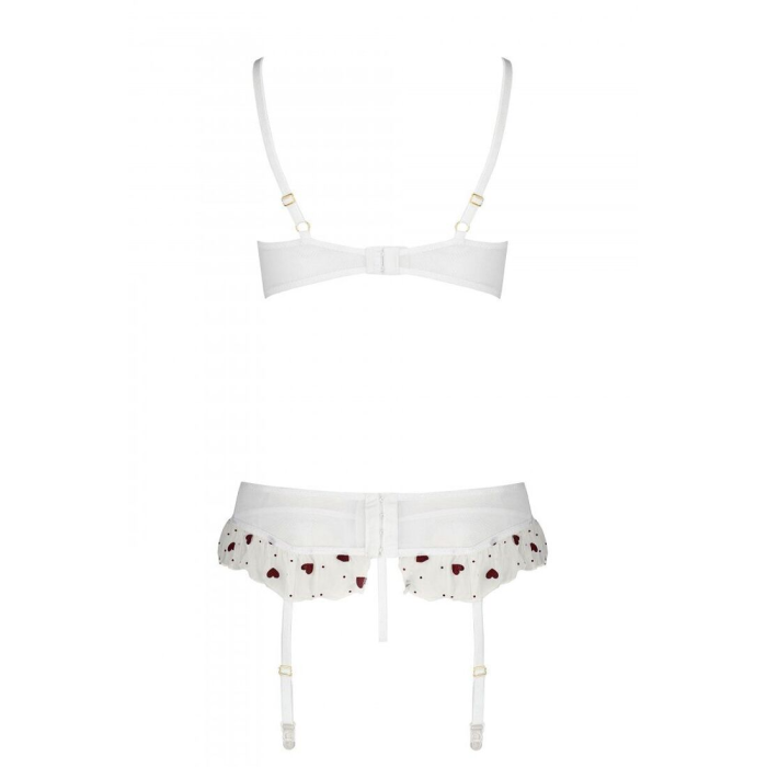 Сексуальний комплект з поясом для панчіх Passion LOVELIA SET S/M, white