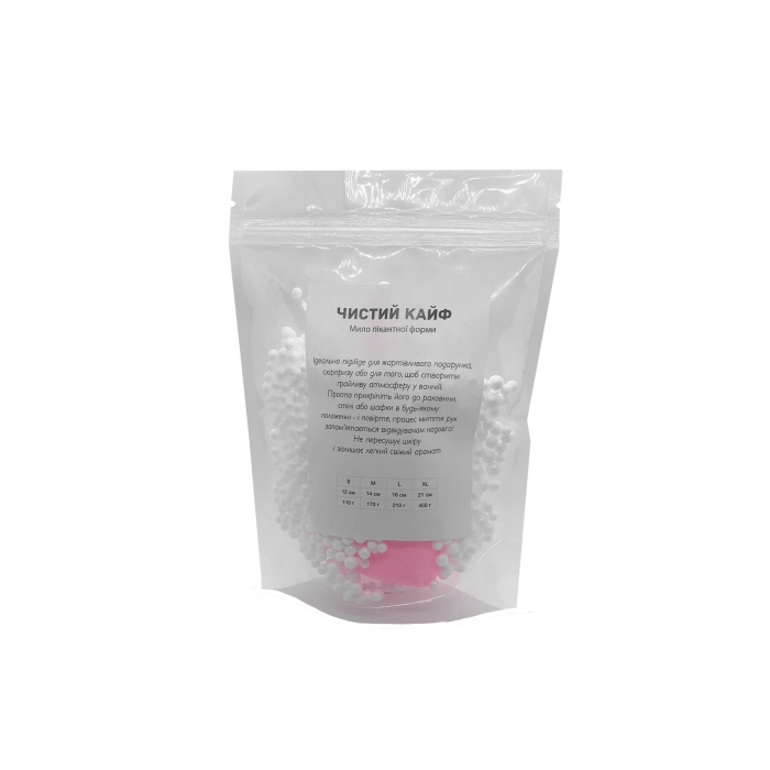 Мило у формі пеніса Чистий Кайф Pink size S, крафтове мило-член, натуральне