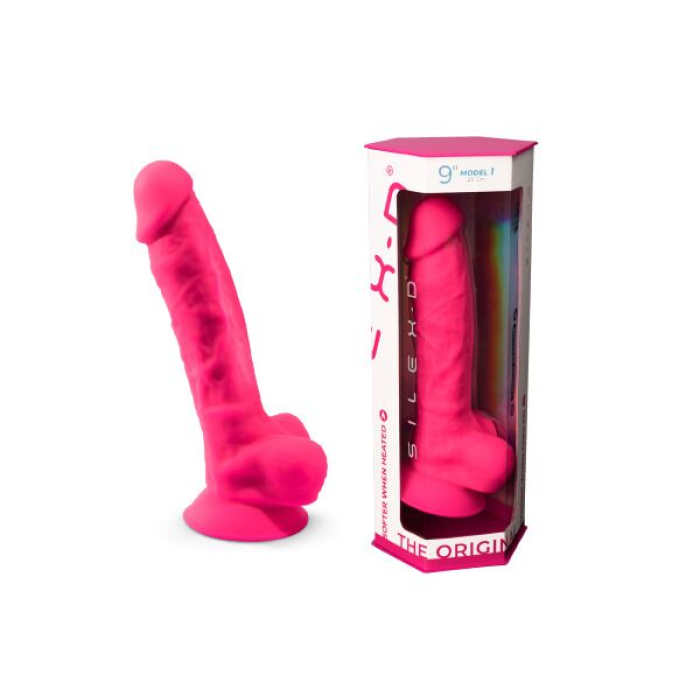 Фалоімітатор SilexD Tomas Pink (MODEL 1 size 9in), двошаровий, силікон + Silexpan, діаметр 4,9см