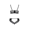 Комплект з еко-шкіри та мережива Passion LOONA SET XXL/XXXL, black, бра і трусики