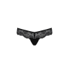Мереживні трусики-танга з атласним бантиком Passion NAJA THONG XXL/XXXL, black