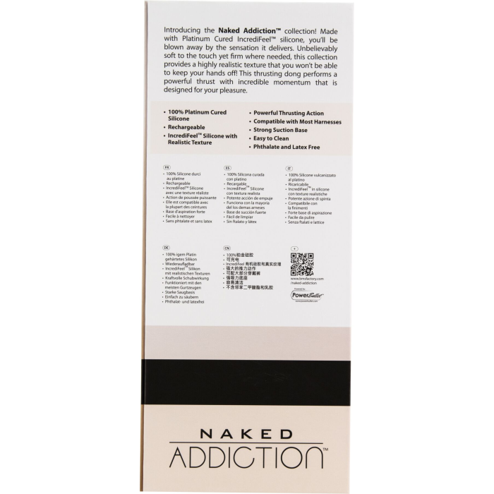 Фалоімітатор з пульсацією Naked ADDICTION Dominic 9″ Vanilla, пульт ДК, діаметр 4,2 см