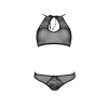 Комплект: бра, трусики з ажурним декором та відкритим кроком Passion URSULA SET S/M, black