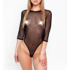 Сексуальне прозоре боді сітка з рукавами Art of Sex - Sheril чорний, L-2XL