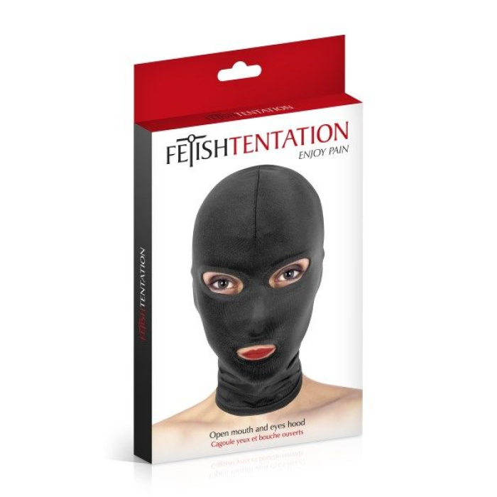 Капюшон для БДСМ з відкритими очима та ротом Fetish Tentation