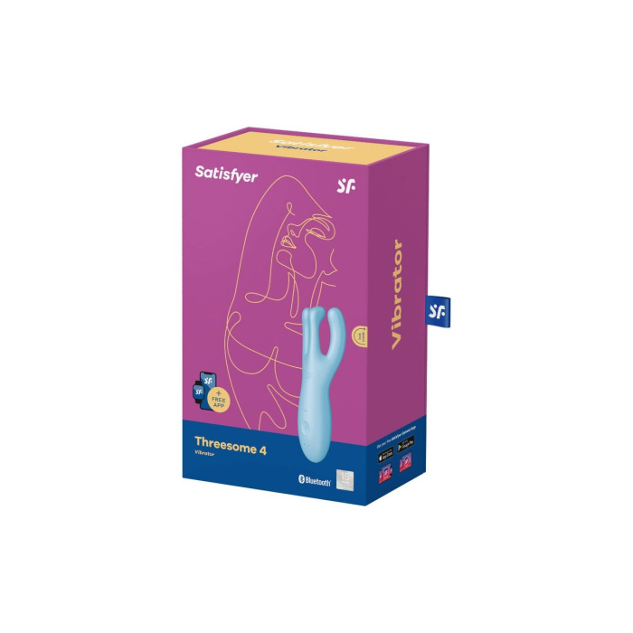 Кліторальний смарт-вібратор Satisfyer Threesome 4 Blue з трьома пальчиками