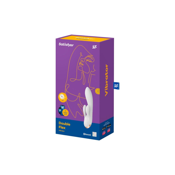 Смарт вібратор-кролик із подвійним відростком Satisfyer Double Flex White