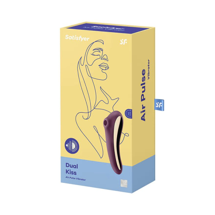 Вакуумний стимулятор з вібрацією Satisfyer Dual Kiss Wine Red