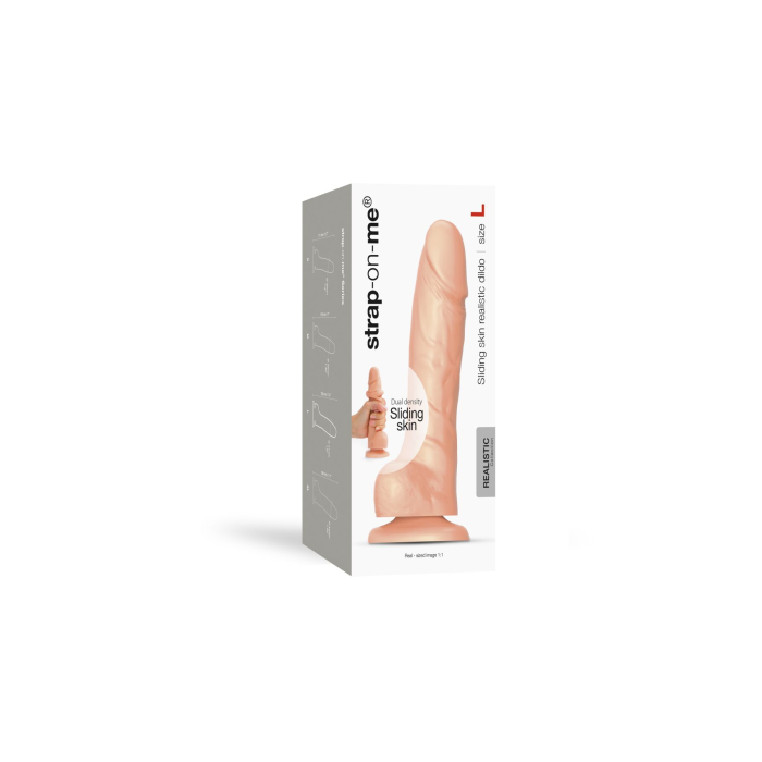 Реалістичний фалоімітатор Strap-On-Me Sliding Skin Realistic Dildo Vanille L, ефект рухливої шкіри