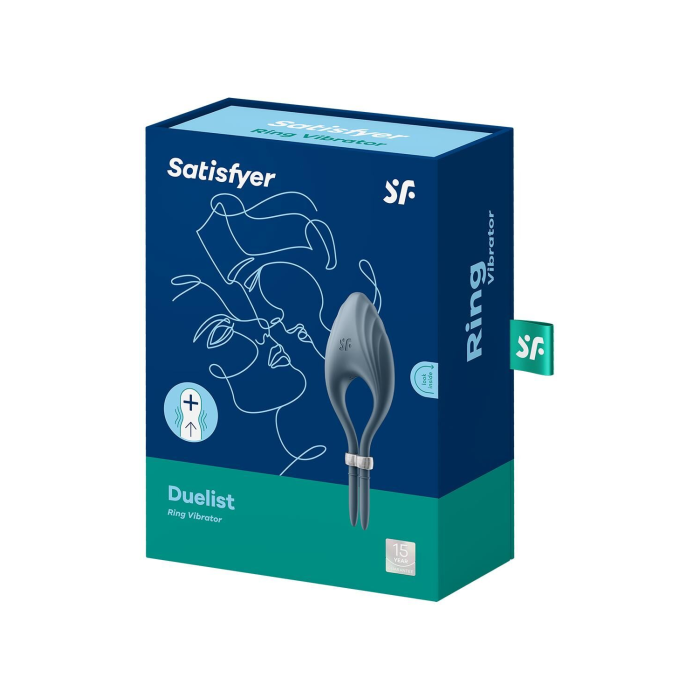 Ерекційне віброкільце-ласо Satisfyer Duelist Dark Blue, 10 режимів, потужний мотор