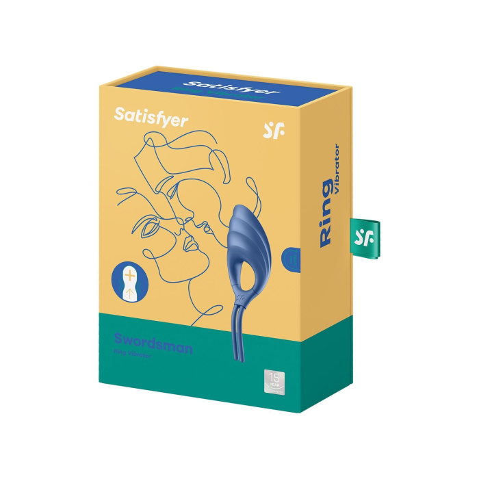 Ерекційне віброкільце-ласо Satisfyer Swordsman Blue, міцна фіксація, 10 режимів, потужний мотор