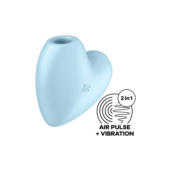 Вакуумний стимулятор-серце з вібрацією Satisfyer Cutie Heart Blue