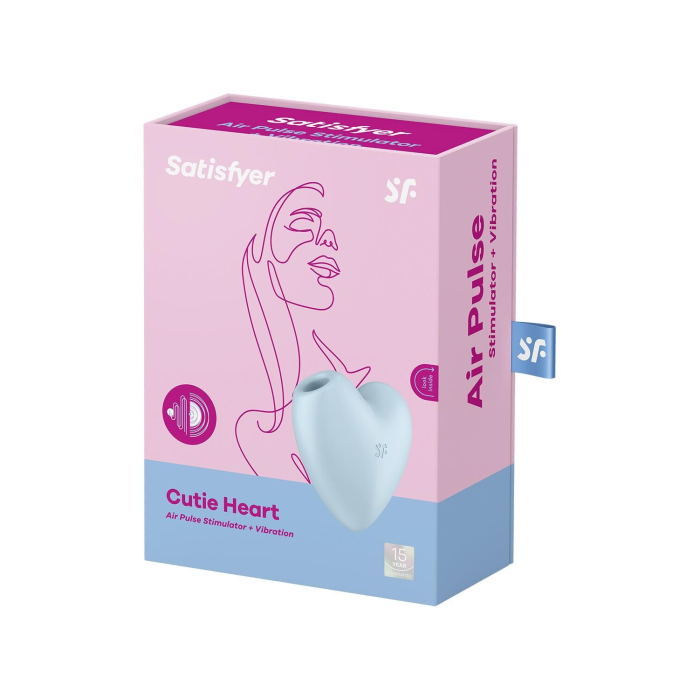 Вакуумний стимулятор-серце з вібрацією Satisfyer Cutie Heart Blue