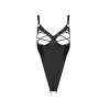 Боді з екошкіри Passion CELIN BODY L/XL, black, з доступом, відкритий
